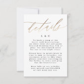 Gele goudkalligrafie Moderne bruiloft RSVP Kaartje (Voorkant)