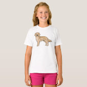 Gele Goudkleurige Retriever Schattige Cartoon Hond T-shirt (Voorkant volledig)
