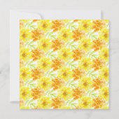 Gele goudsbloem red de nieuwe datum bruiloft save the date (Achterkant)