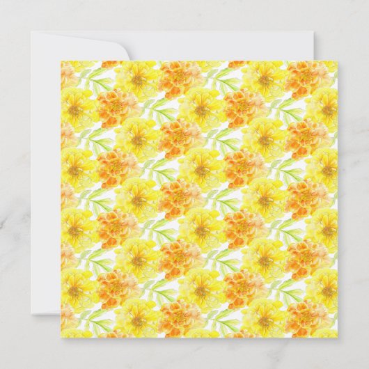 Gele goudsbloem red de nieuwe datum bruiloft save the date (Achterkant)