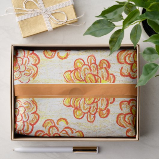 Gele goudsbloemen tissuepapier (Geschenk)