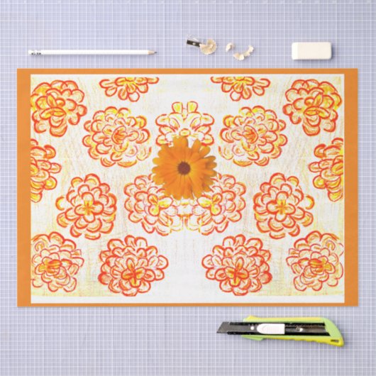 Gele goudsbloemen tissuepapier (Craft)