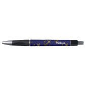Gele goudsparken Anchor Navy Blue personaliseren Pen (Voorkant)