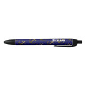 Gele goudsparken Anchor Navy Blue personaliseren Zwarte Inkt Pen (Bodem)
