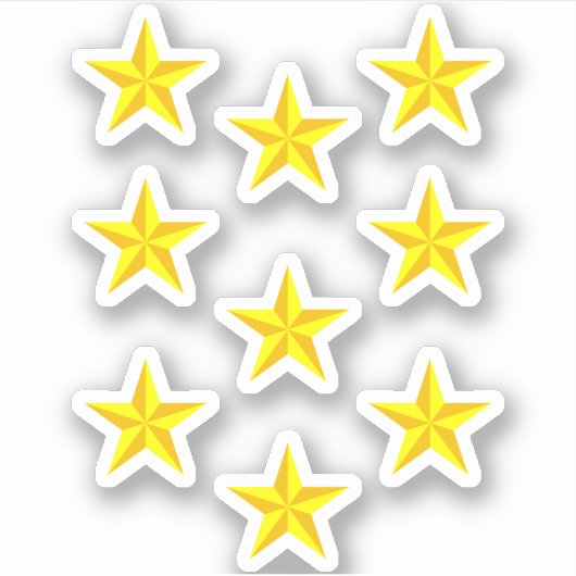 Gele Goudsterren voor School - Beloningsstickers Sticker (Voorkant)