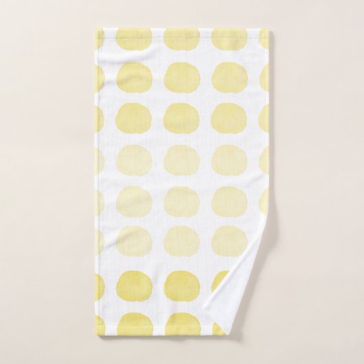 Gele goudWaterverf Cute Happy Polka Dots Art Bad Handdoek (Handdoek)