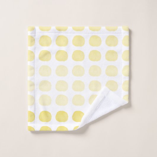 Gele goudWaterverf Cute Happy Polka Dots Art Bad Handdoek (Wasdoekje)