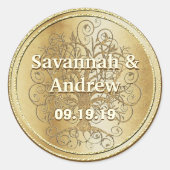 Gele goudzwijn goudbruine zegel (Voorkant)