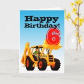 Gele Graaf 6de Verjaardag Kaart (Gele Bloem)