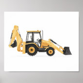 Gele graaflaadcombinatie bouwvoertuig decoratie (Voorkant)