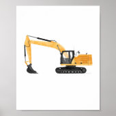 Gele graafmachine bouw Kinder ruimte decor Poster (Voorkant)