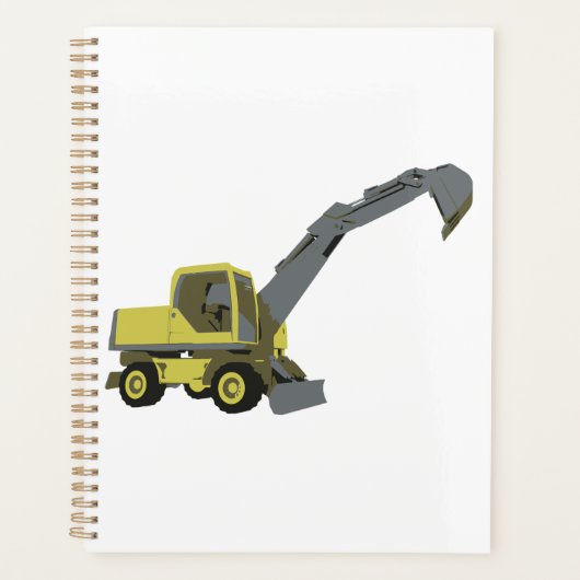 Gele Graafmachine Bouwmachines Planner (Voorkant)
