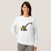 Gele Graafmachine Bouwmachines T-shirt (Voorkant volledig)
