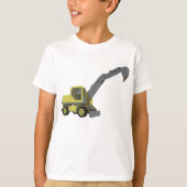 Gele Graafmachine Bouwmachines T-shirt (Voorkant)