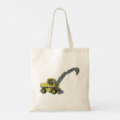 Gele Graafmachine Bouwmachines Tote Bag (Achterkant)