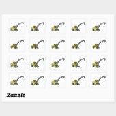 Gele Graafmachine Bouwmachines Vierkante Sticker (Vel)
