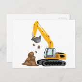 Gele graafmachine briefkaart (Voorkant / Achterkant)