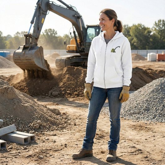 Gele graafmachine constructiemachines hoodie