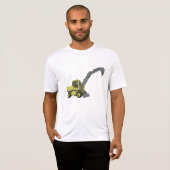 Gele graafmachine constructiemachines t-shirt (Voorkant volledig)