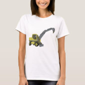 Gele graafmachine constructiemachines t-shirt (Voorkant)