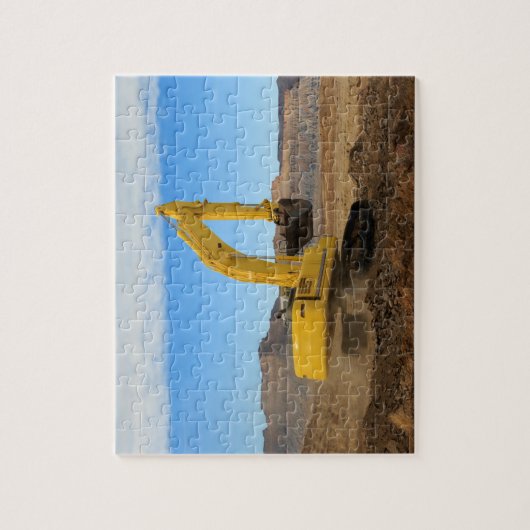 Gele graafmachine legpuzzel (Verticaal)