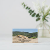 Gele graafmachine op een bouwplaats visitekaartje (Staand voorkant)