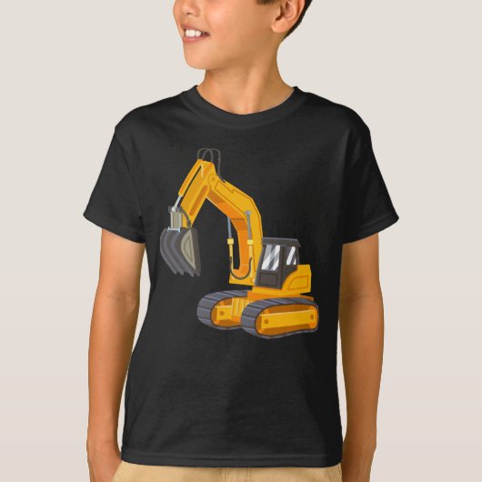 Gele graafmachine t-shirt (Voorkant)