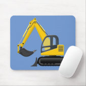 Gele graafmachine voor kinderen muismat (Met muis)