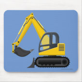 Gele graafmachine voor kinderen muismat (Voorkant)