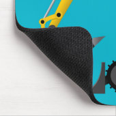 Gele graafmachine voor kinderen muismat (Hoek)