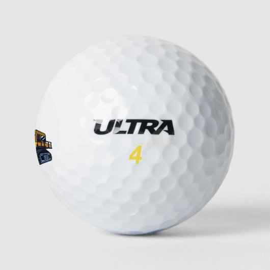 Gele graafmachines golfballen (Logo)