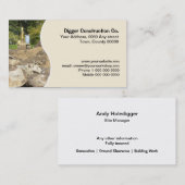 Gele graafmachines visitekaartje (Voorkant / Achterkant)