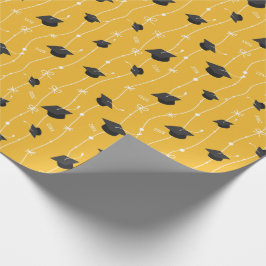 Gele gradatiekappen en lint cadeaupapier
