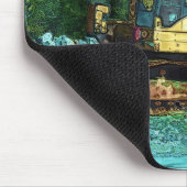 Gele Grader Earth-Mover Art Mousepad Muismat (Hoek)