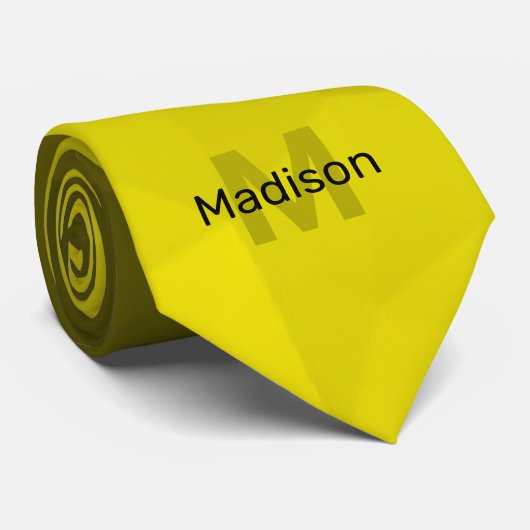 Gele gradiënt geometrie mesh patroon Monogram Stropdas (Opgerold)