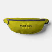 Gele gradiënt geometrisch netwerkpatroon Monogram Heuptasje (Liggend)