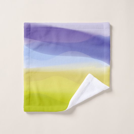 Gele gradiënt lavendel abstracte naam bad handdoek (Wasdoekje)