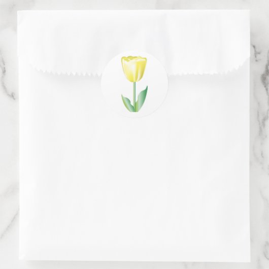 Gele gradiënt Tulip Ronde Sticker (Tas)