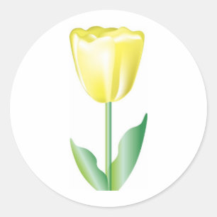 Gele gradiënt Tulip Ronde Sticker