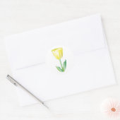 Gele gradiënt Tulip Ronde Sticker (Envelop)