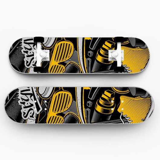 Gele graffiti Style Skateboard | Skateboard Deck
