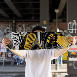 Gele graffiti Style Skateboard Skateboard Deck