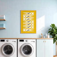 Gele grafische kleding spelden waskamer Kunst