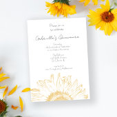 Gele Grafische Zonnebloem Quinceanera Uitnodiging