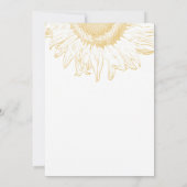 Gele Grafische Zonnebloem Quinceanera Uitnodiging (Achterkant)