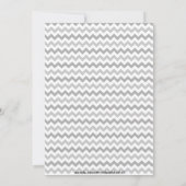 Gele grens en Gray Chevron Birthday Uitnodiging (Achterkant)