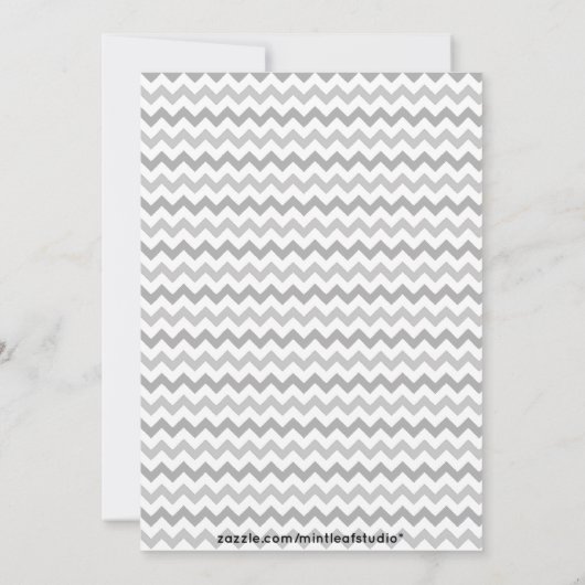 Gele grens en grijze Chevron Bachelorette Party Kaart (Achterkant)