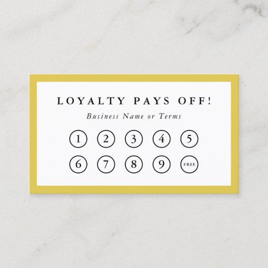 Gele grens Sociale Media Loyalty Punch (Voorkant)