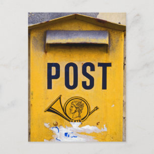 Gele Griekse postbus Briefkaart