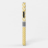 Gele Griekse sleutel Chevron Pattern Gray Name Case-Mate iPhone Case (Achterkant/rechts)